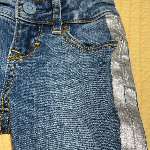 Gymboree Denim Jeans with Shimmering Silver Stripes - Picture 2 of 5